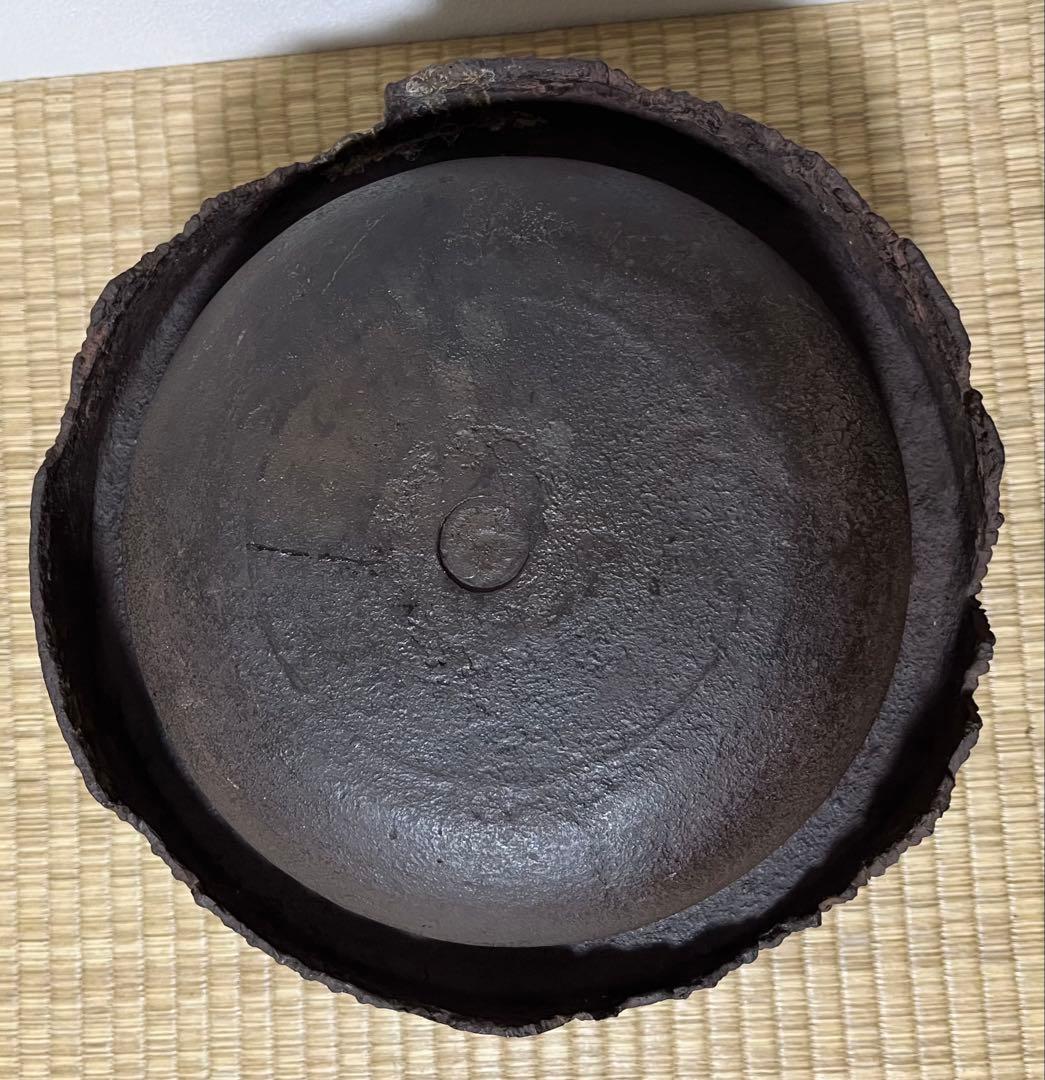 【江戸前期】霰円窓二福神尾垂釜　寛永年間京釜