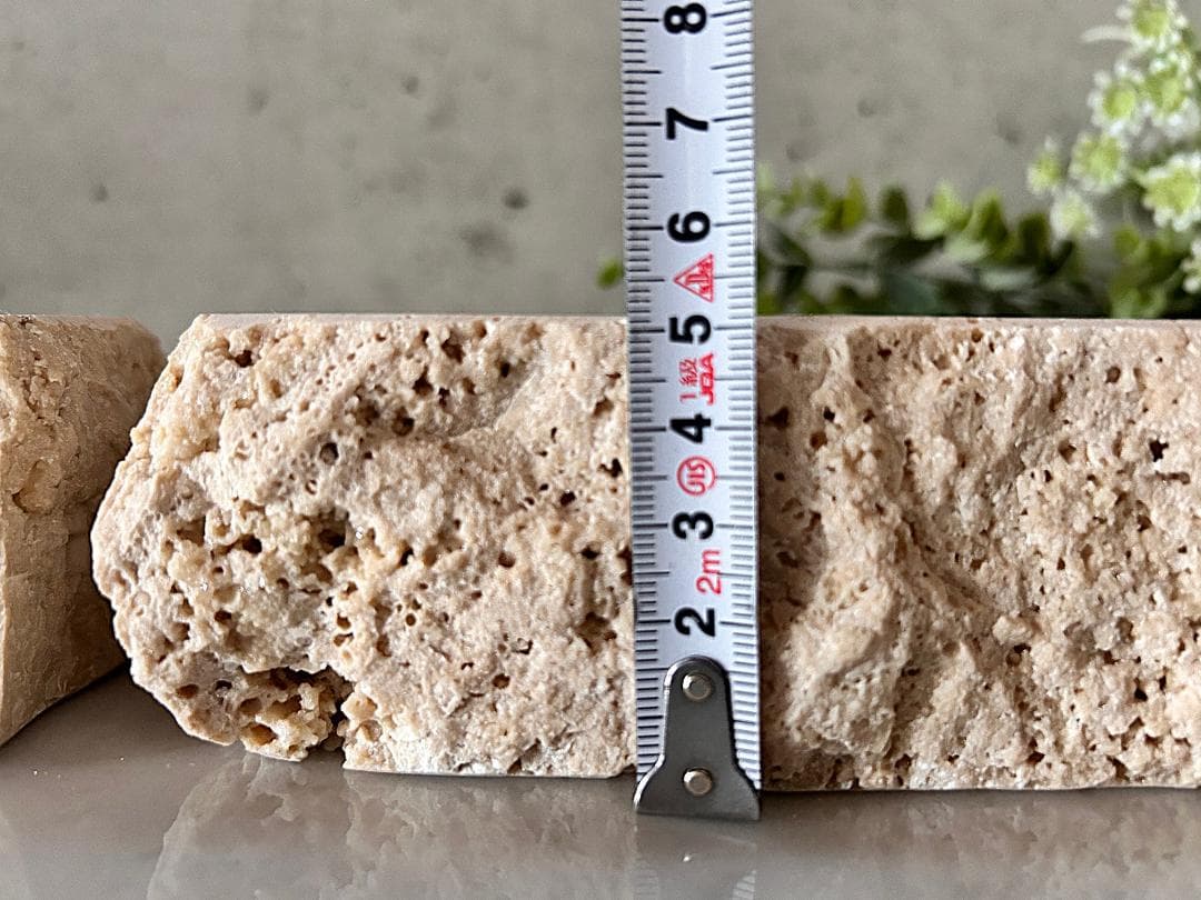 天然大理石　イタリア　トラバーチン　3個セット　割肌　●アクセサリー台●送料無料