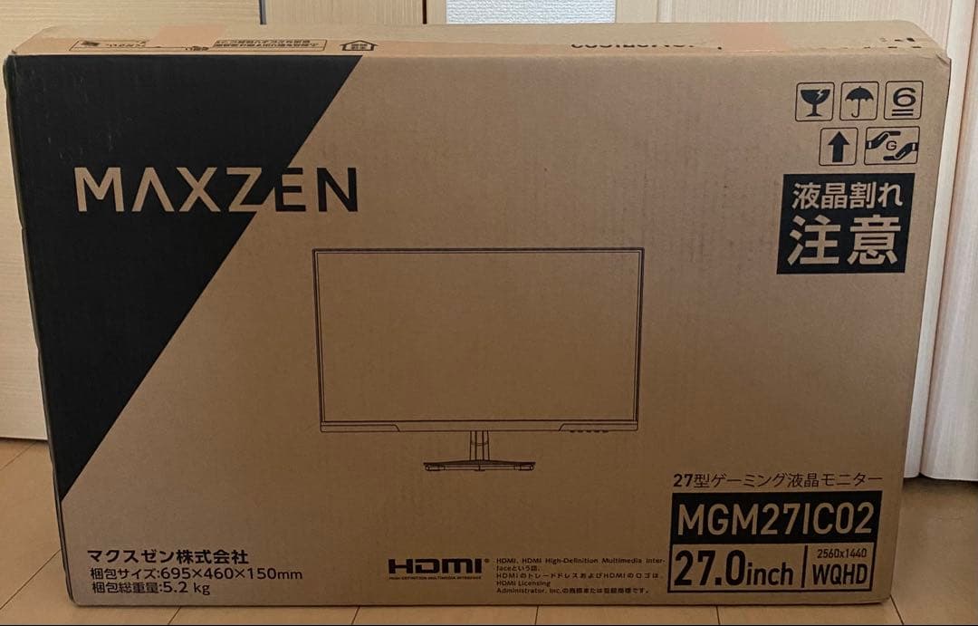 MAXZEN 27インチ　WQHDゲーミングモニター