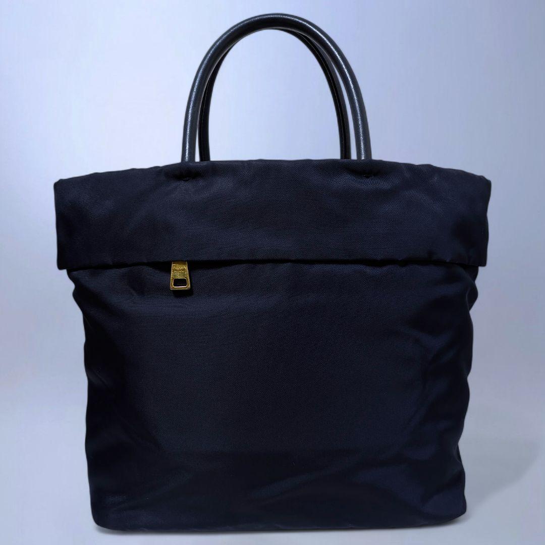 極美品 PRADA ショルダーバッグ 斜め掛け ハンドバッグ ナイロン ネイビー