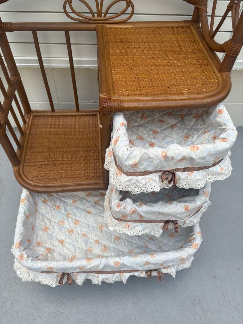 籠製　ラタン　チェスト　ハンガーラック