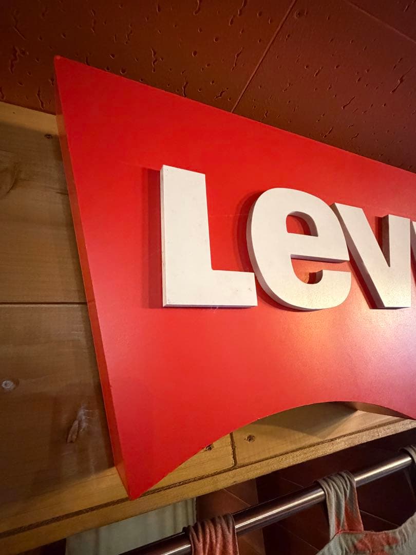 80s〜90s Levi's 立体ロゴサイン看板 レッド×ホワイト
