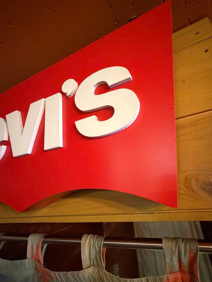 80s〜90s Levi's 立体ロゴサイン看板 レッド×ホワイト