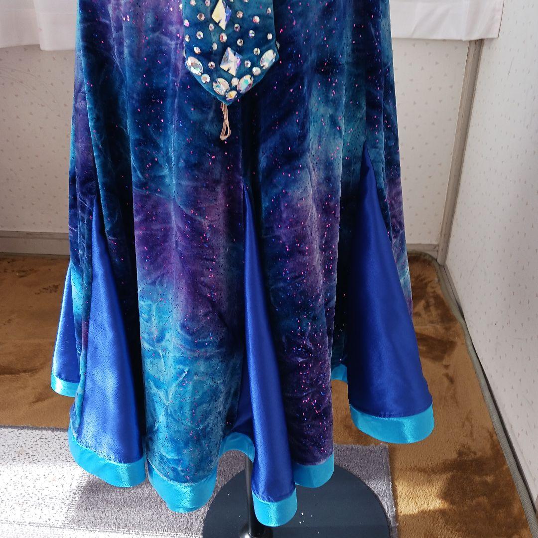 社交ダンス用ラテンドレス 青紫 グラデーション