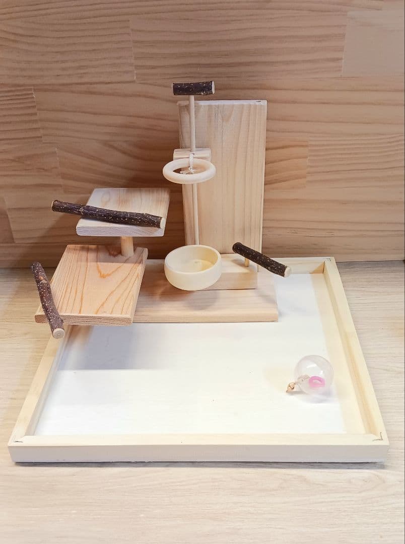 b6　粟の穂専用ホルダーと専用トレー　バードトイ　止まり木　フォージングトイ