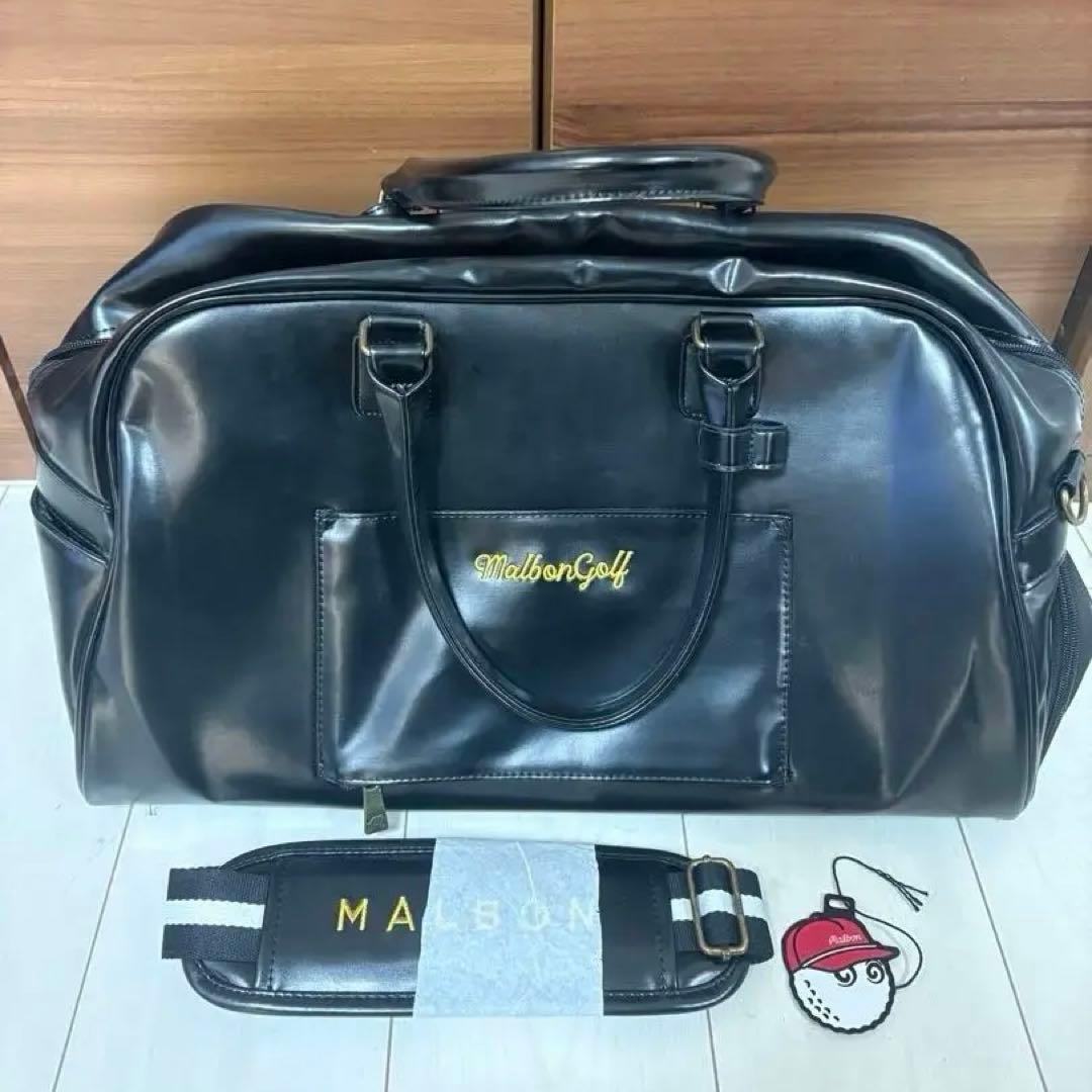 Malbon Golf/マルボンゴルフ　スペースバケットボストンバッグ　黒