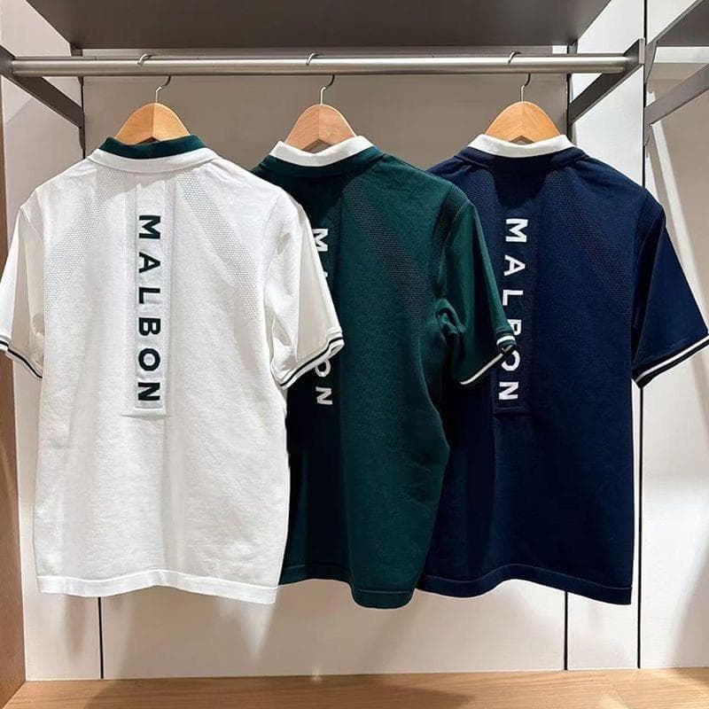 マルボンゴルフ ポロシャツ malbon golf メンズ シャツ 紺色XXL