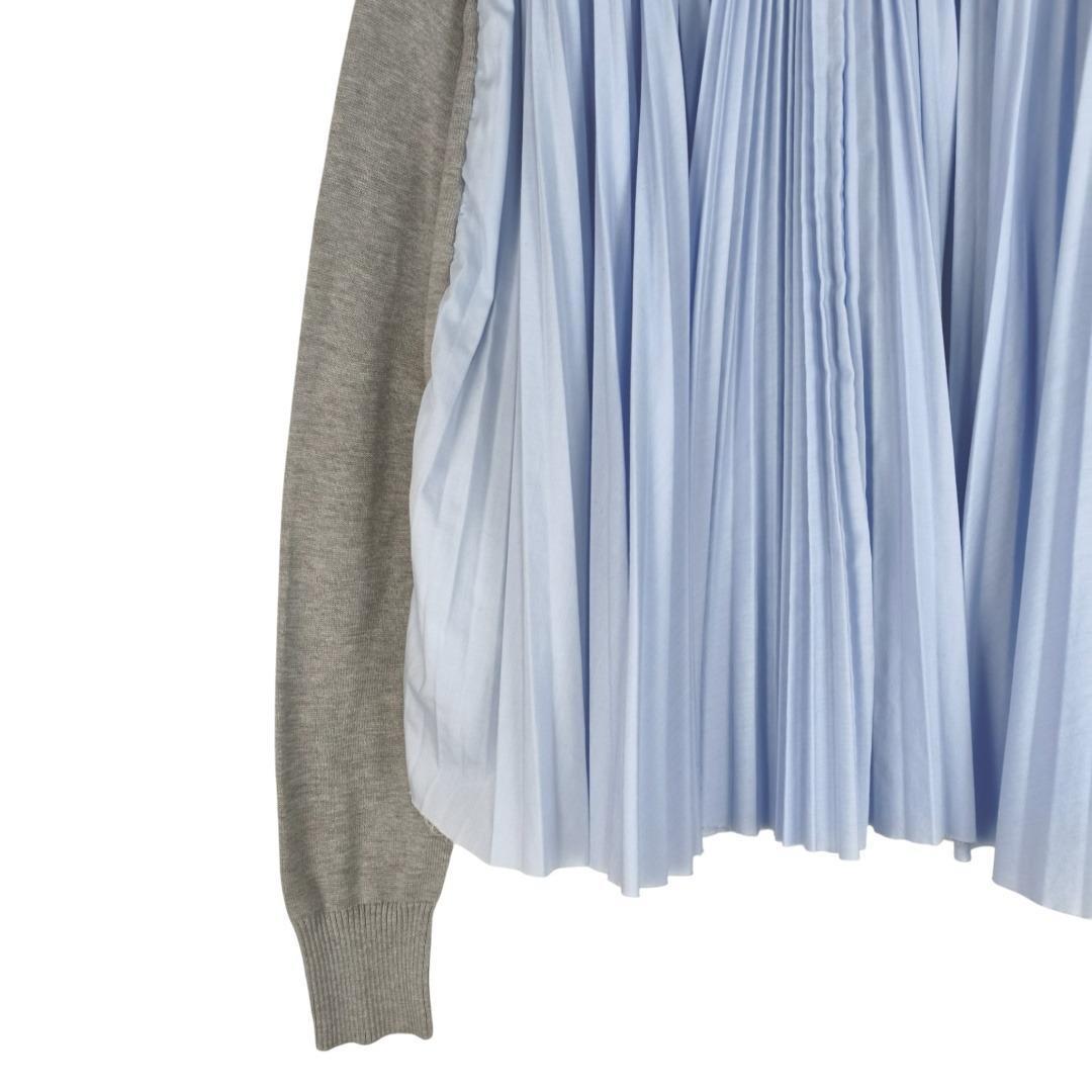 サカイ ドッキング カーディガン ブラウス バックプリーツ ニット 切替 1