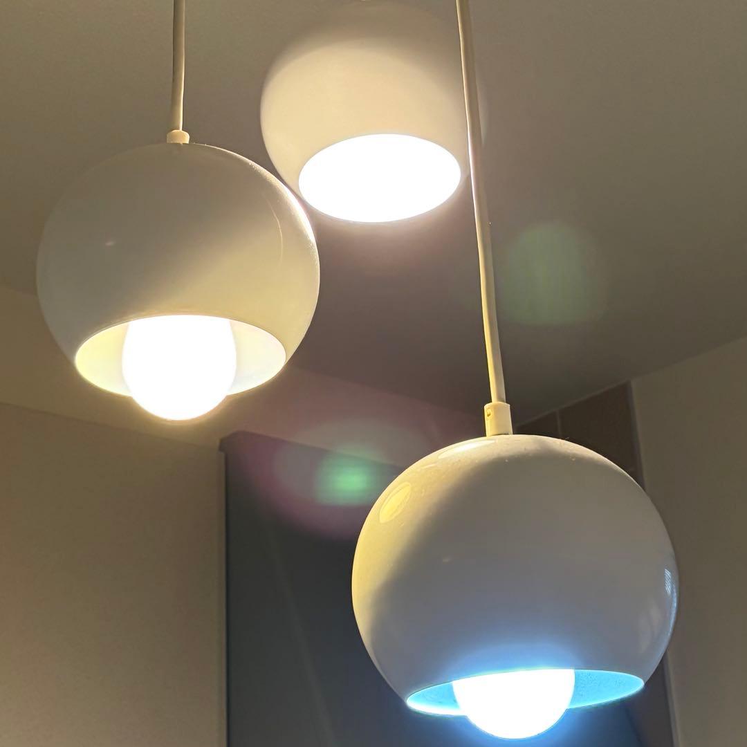 ペンダントライト　ミッドセンチュリー　スペースエイジ　3灯　US ビンテージ