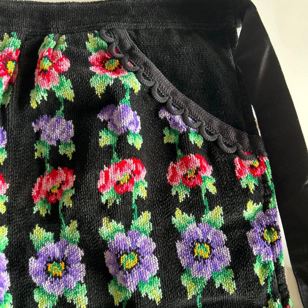 FEILER 花柄エプロン 黒