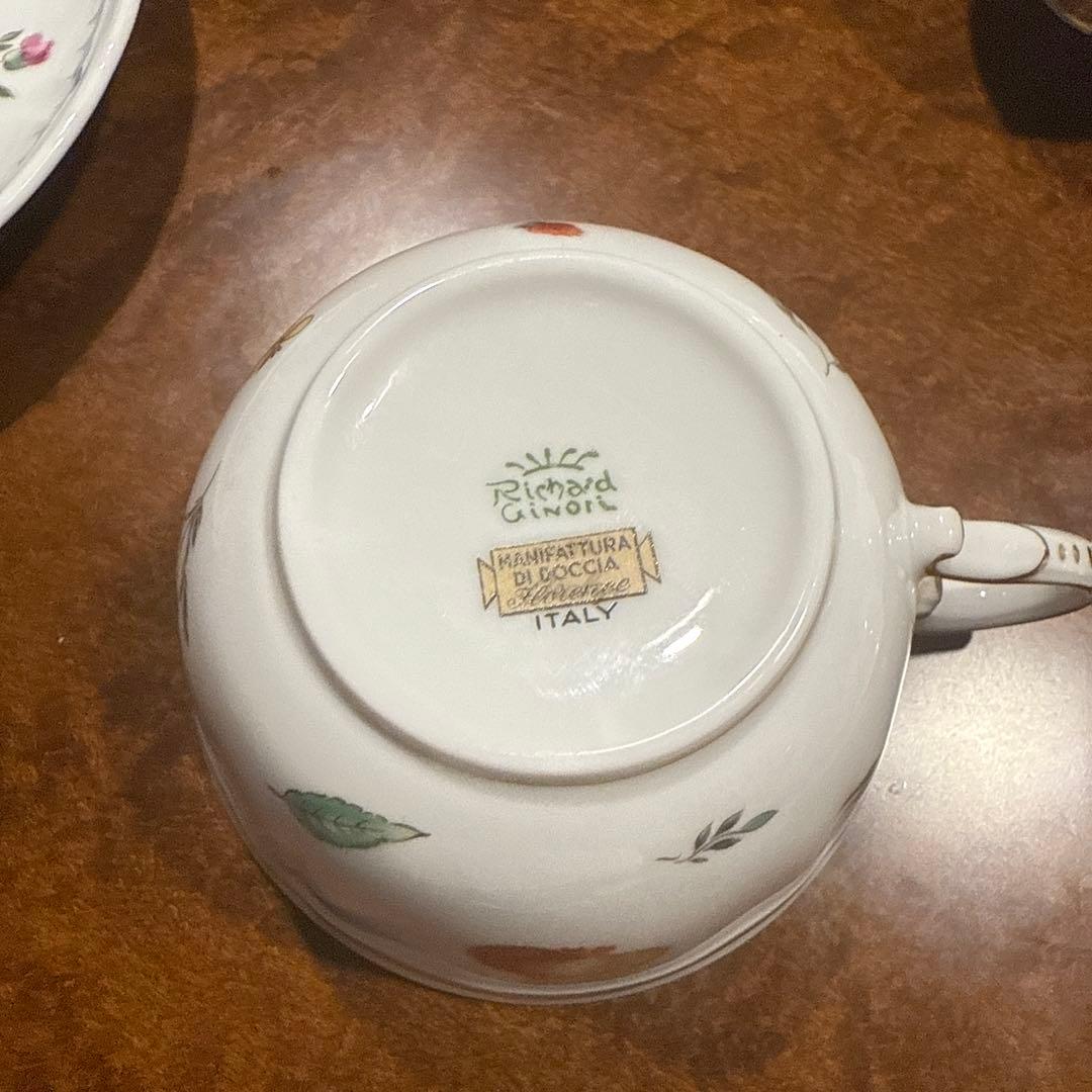 リチャードジノリ イタリアンフルーツ ティーカップ プレート19センチ 2組