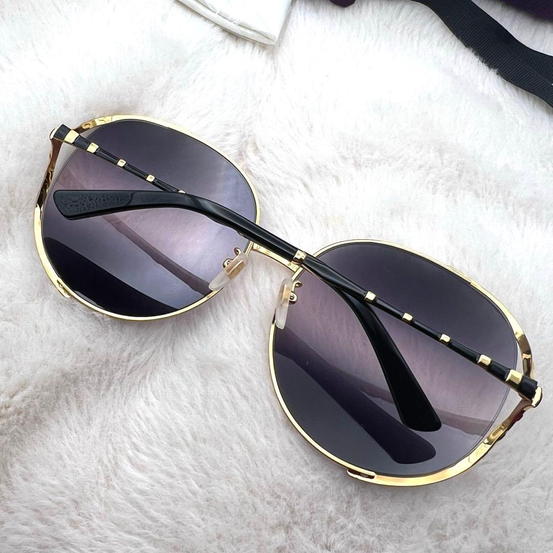 極美品✨GUCCI サングラス GG0595S ゴールド ブラック系