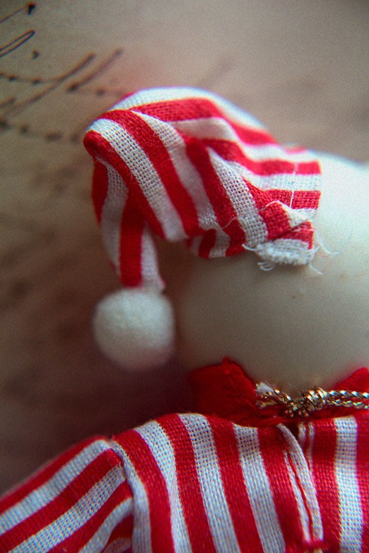 ヴィンテージ チャイナヘッドドール ぶた クリスマス オーナメント