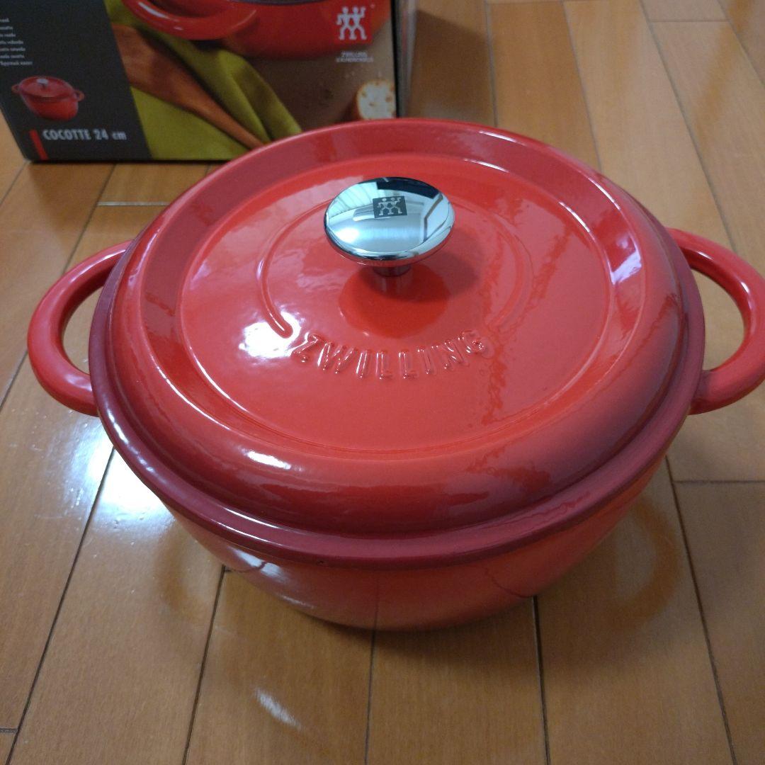 ココット ZWILLING ECOTTE 24 cm 赤　鋳鉄鍋　両手鍋