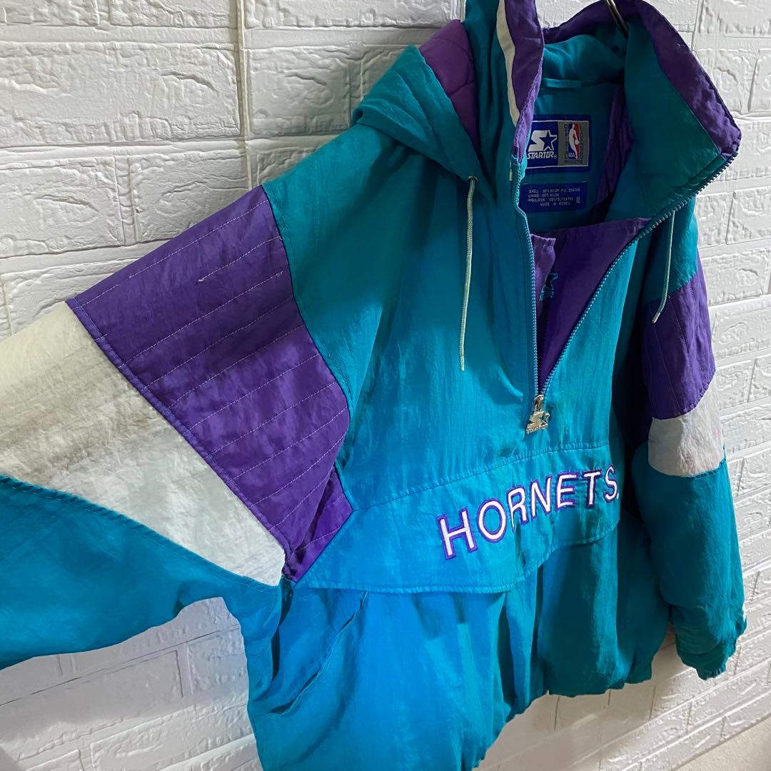 NBA シャーロット・ホーネッツ　超オーバーサイズハーフジップナイロンスタジャン