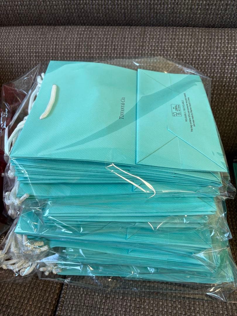 現行品新品未使用ティファニーショッパー紙袋 （20x25 cm）100枚セット