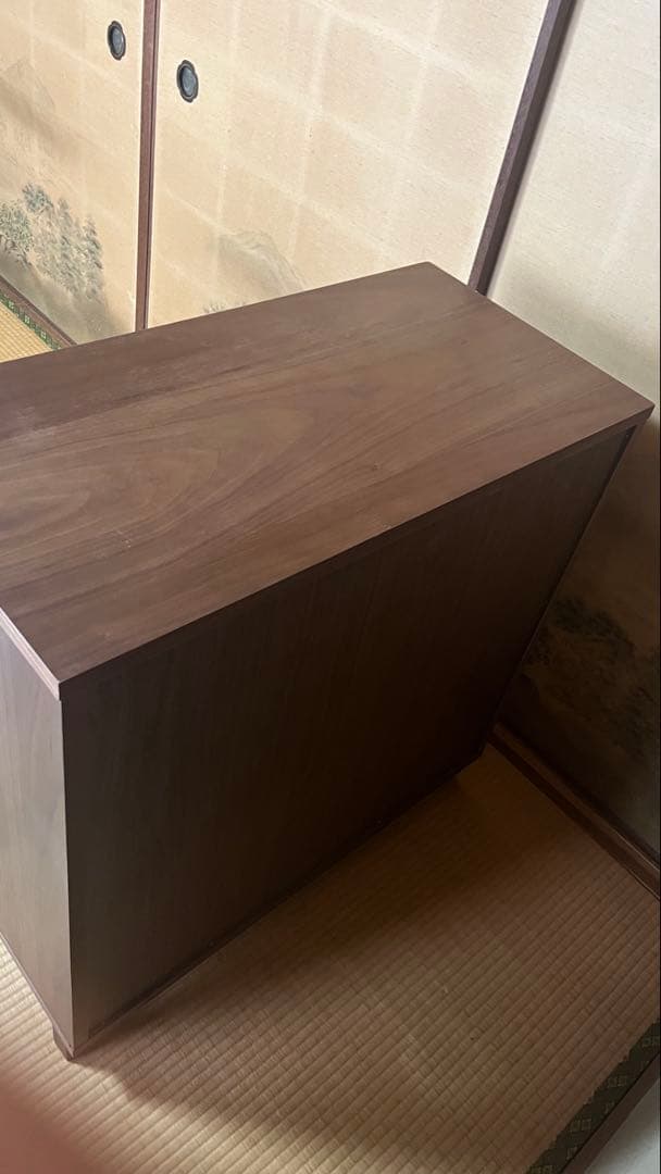 無印良品 ウォールナット材キャビネット 引戸タイプ 脚付き 廃盤モデル