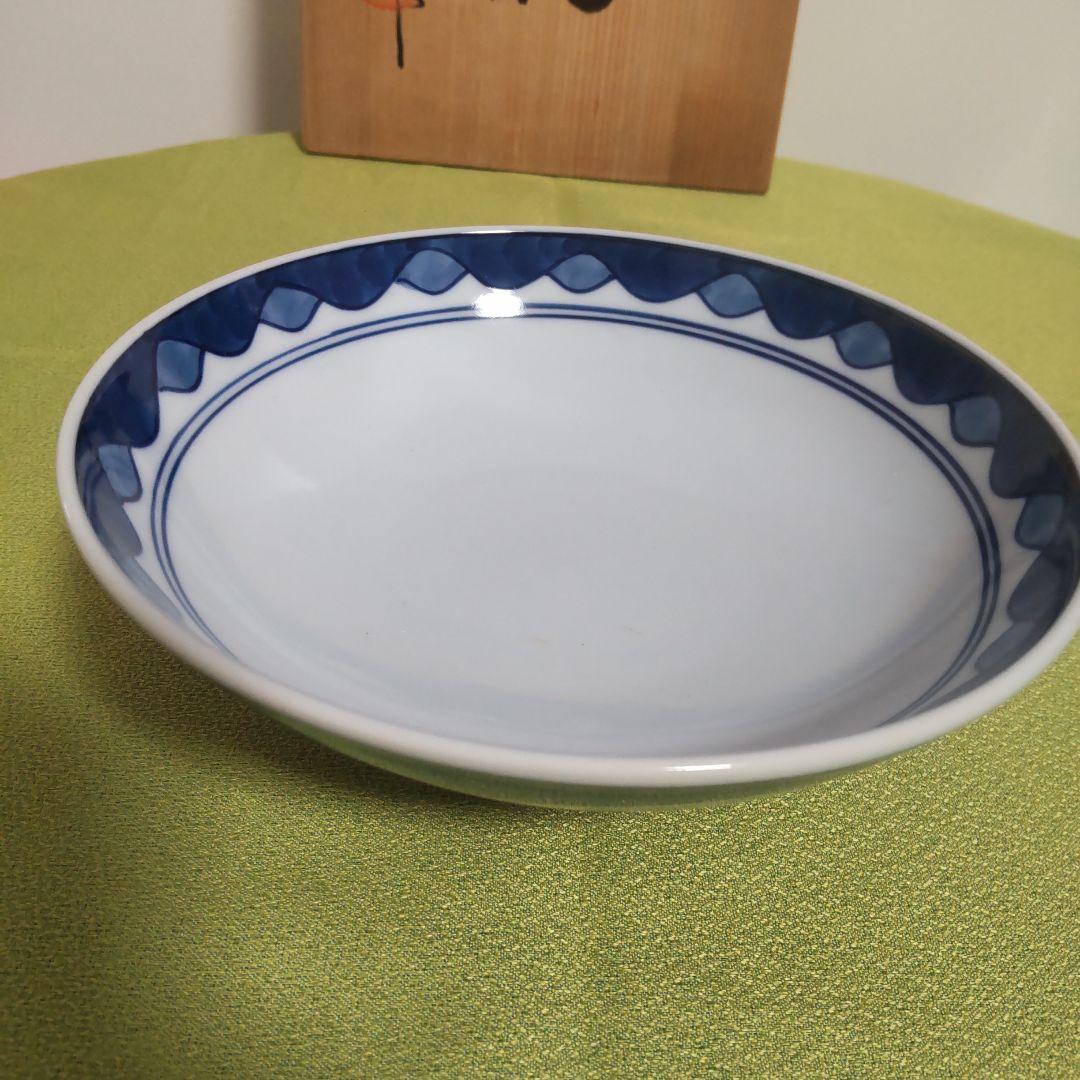 源右衛門 どんぶり 波 染付 蓋物 染錦 丼 小どん 中 6客 手描き 木箱