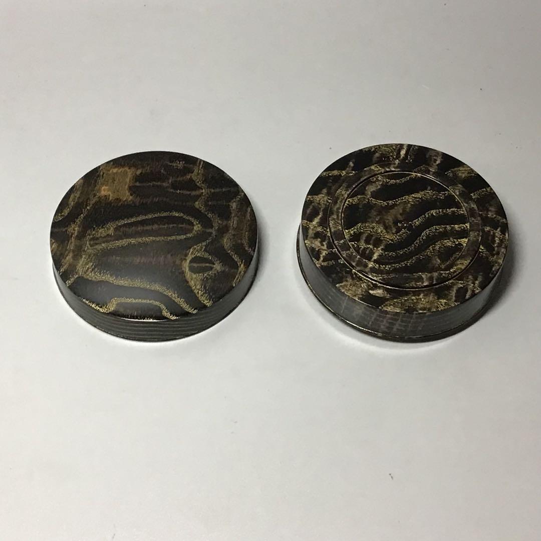 タモ斑杢#玉杢黒漆染め　木目沈金　ミニ食蘢