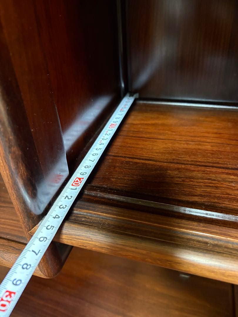 唐木　茶箪笥　茶棚　飾り棚　違い棚　引出し付き　レトロ　木製オープンシェルフ