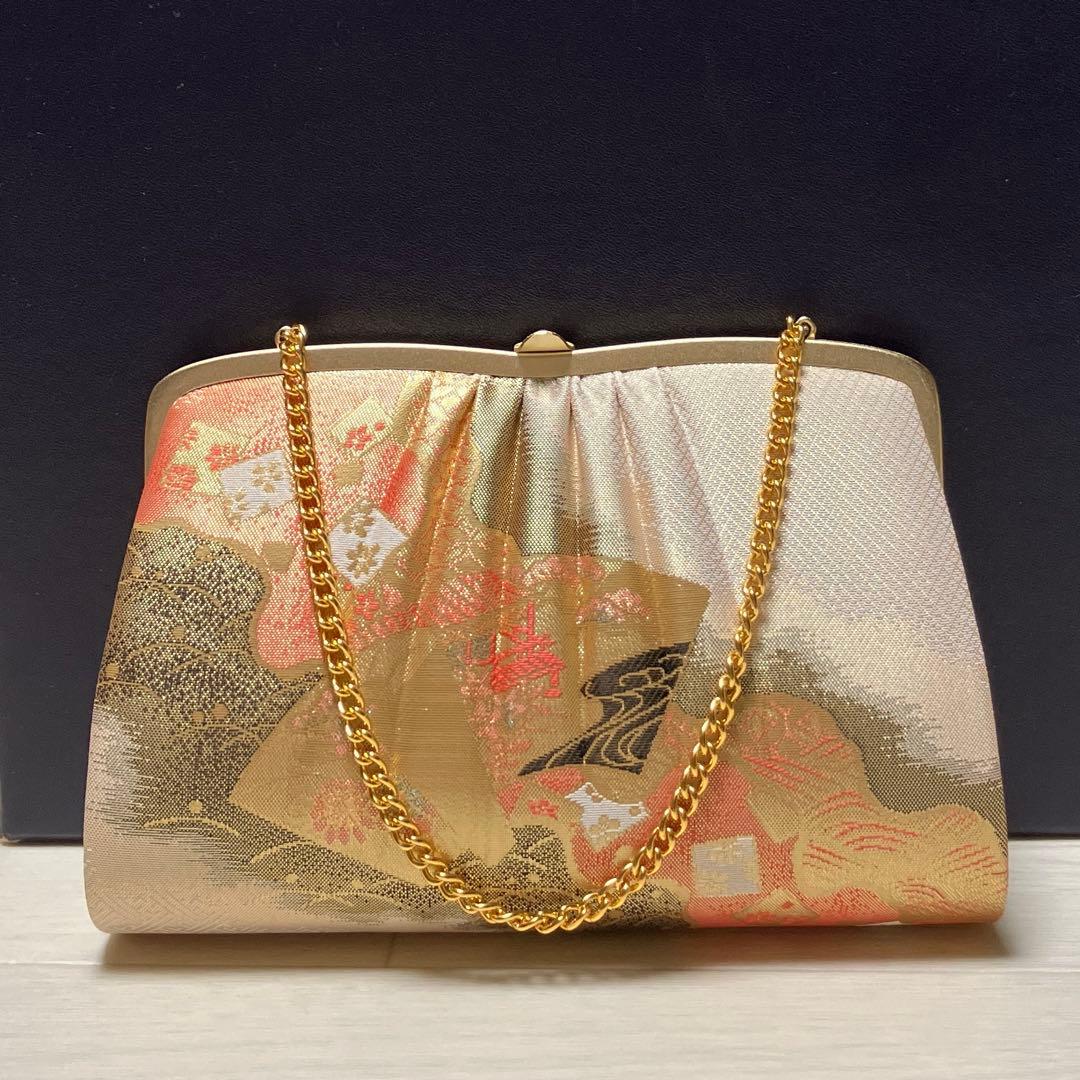 《未使用》佐賀錦　草履バッグセット　ゴールド　Lサイズ