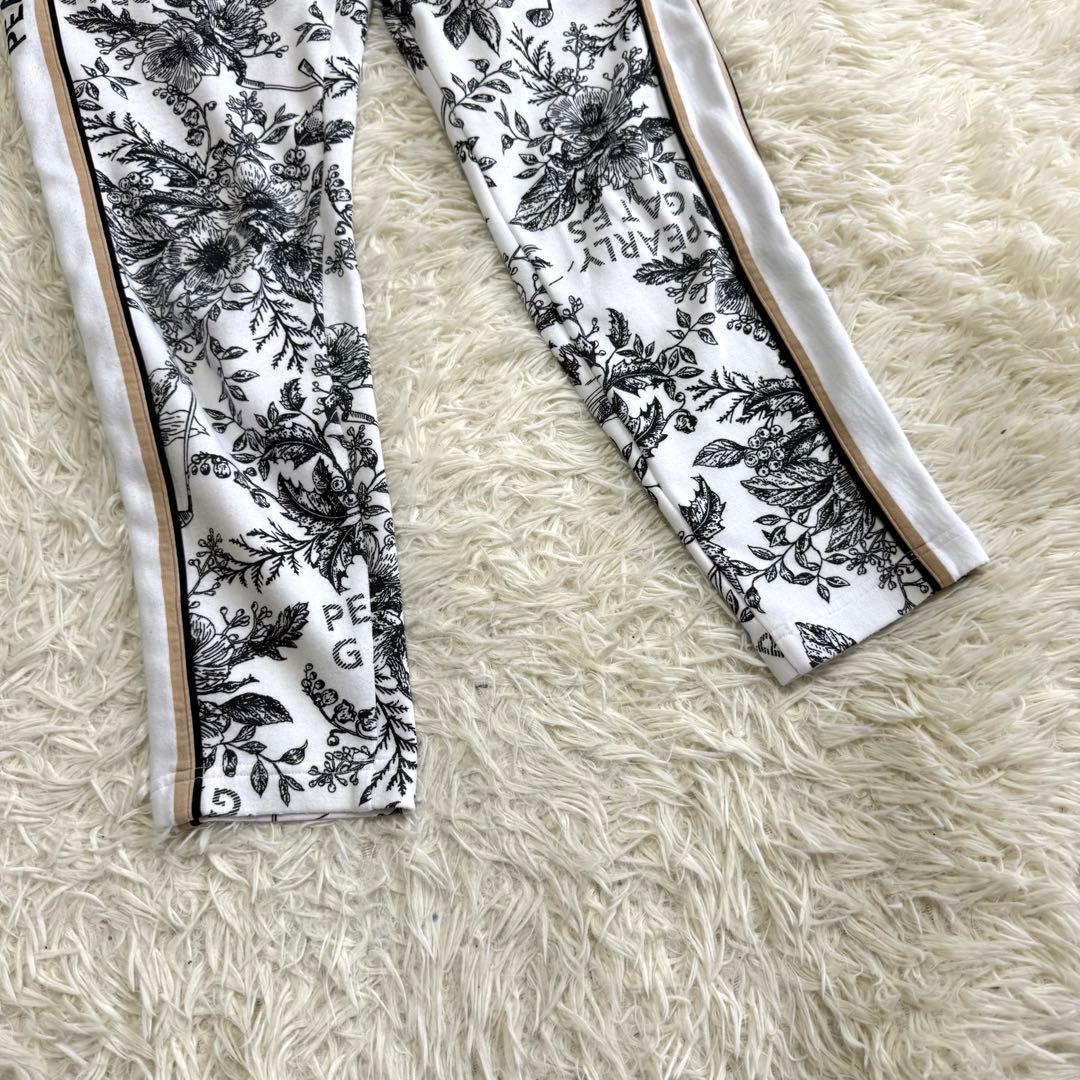 【パーリーゲイツ】美品 ジョガーパンツ 花柄 ホワイト 1サイズ レディース