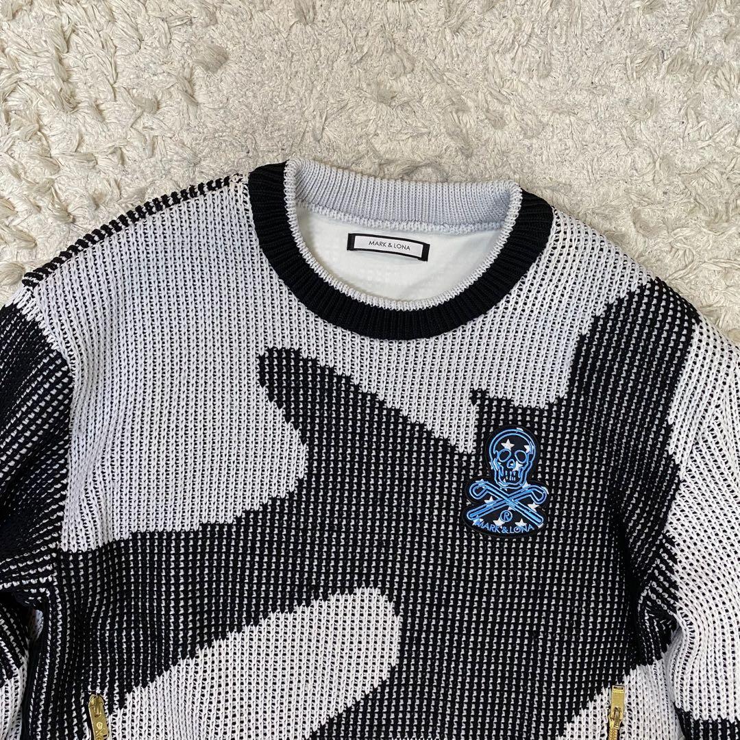 マークアンドロナ 裏地付 ニットセーター グレー系 ゴルフウェア 48