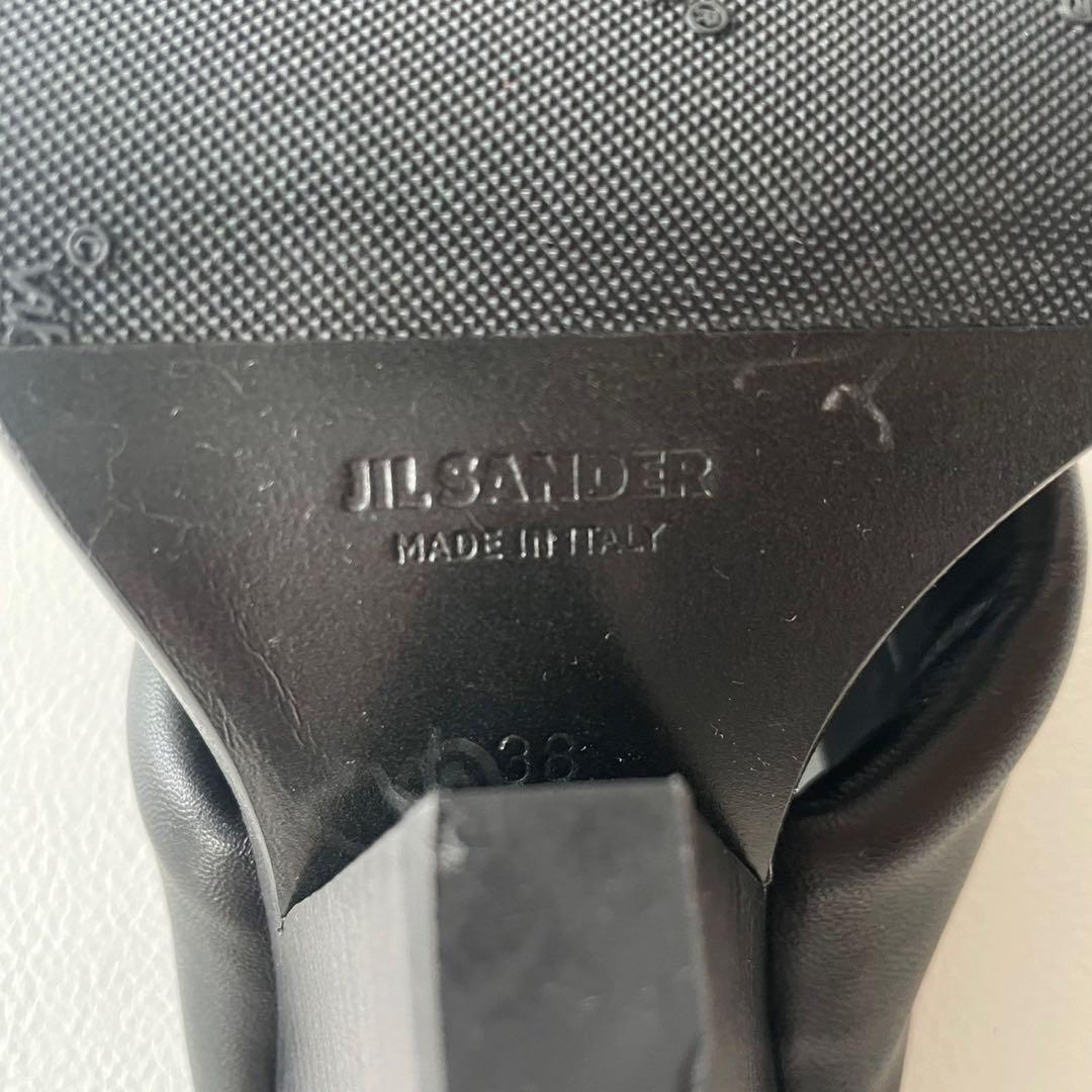 美品＊ジルサンダー ミュール クロスサンダル ブラック【38】