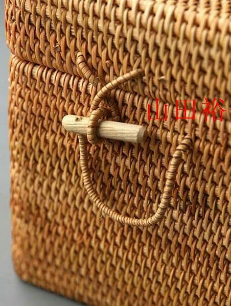 収納ケース 藤編 茶道具 ピクニック  便攜`