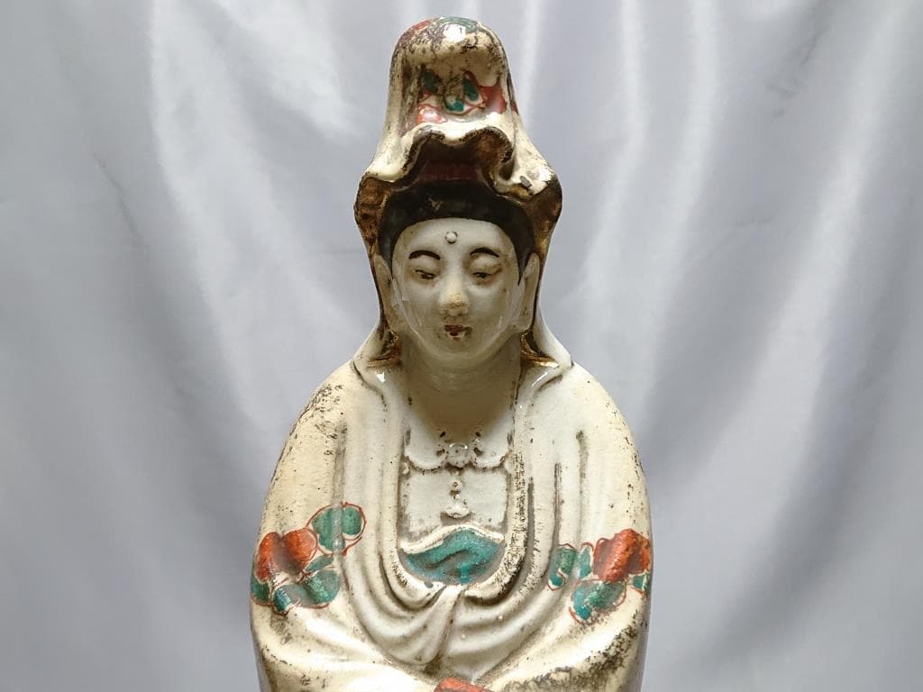 商 品 コレクター収集品　古九谷　色絵　観世音菩薩像