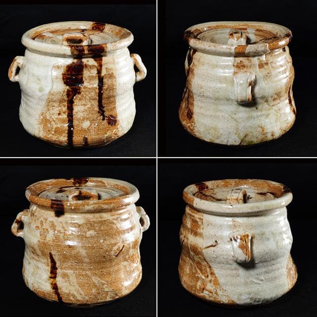 加藤光右衛門　美濃伊賀水指　堀内宗完御書付　共箱　茶道具　表千家