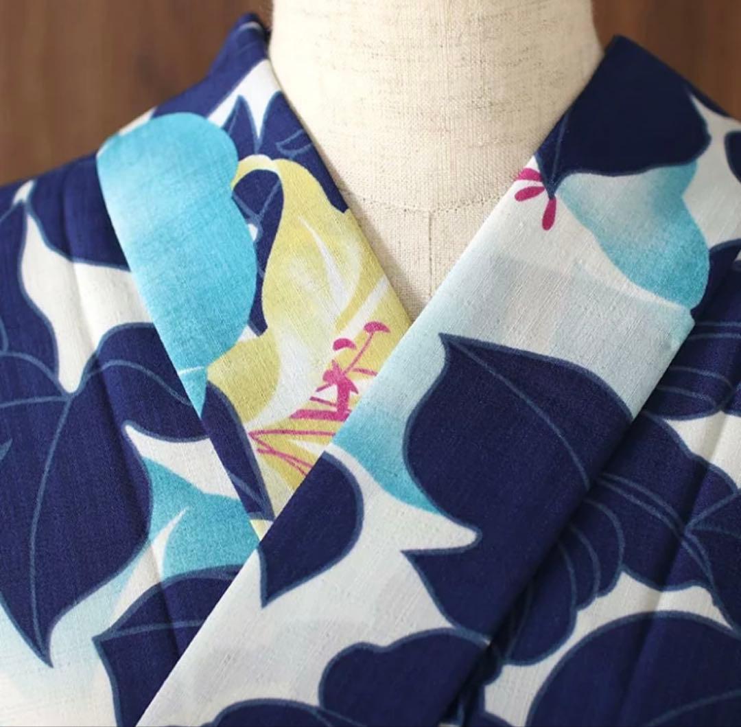 撫松庵　BUSHOUAN 浴衣　百合朝顔　花柄 浴衣 帯おまけ付き