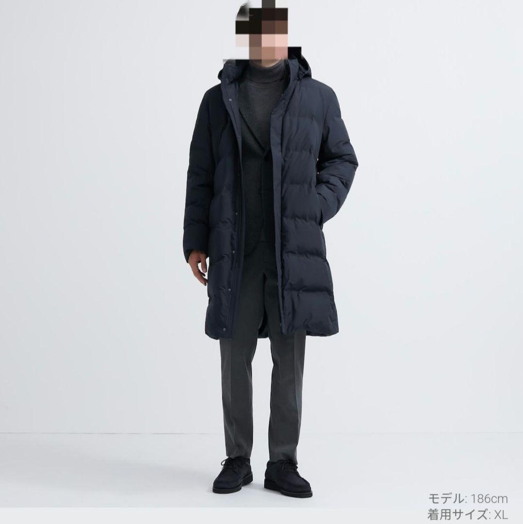 キンパル　！　シームレスダウンコート　紺　XL　ユニクロ