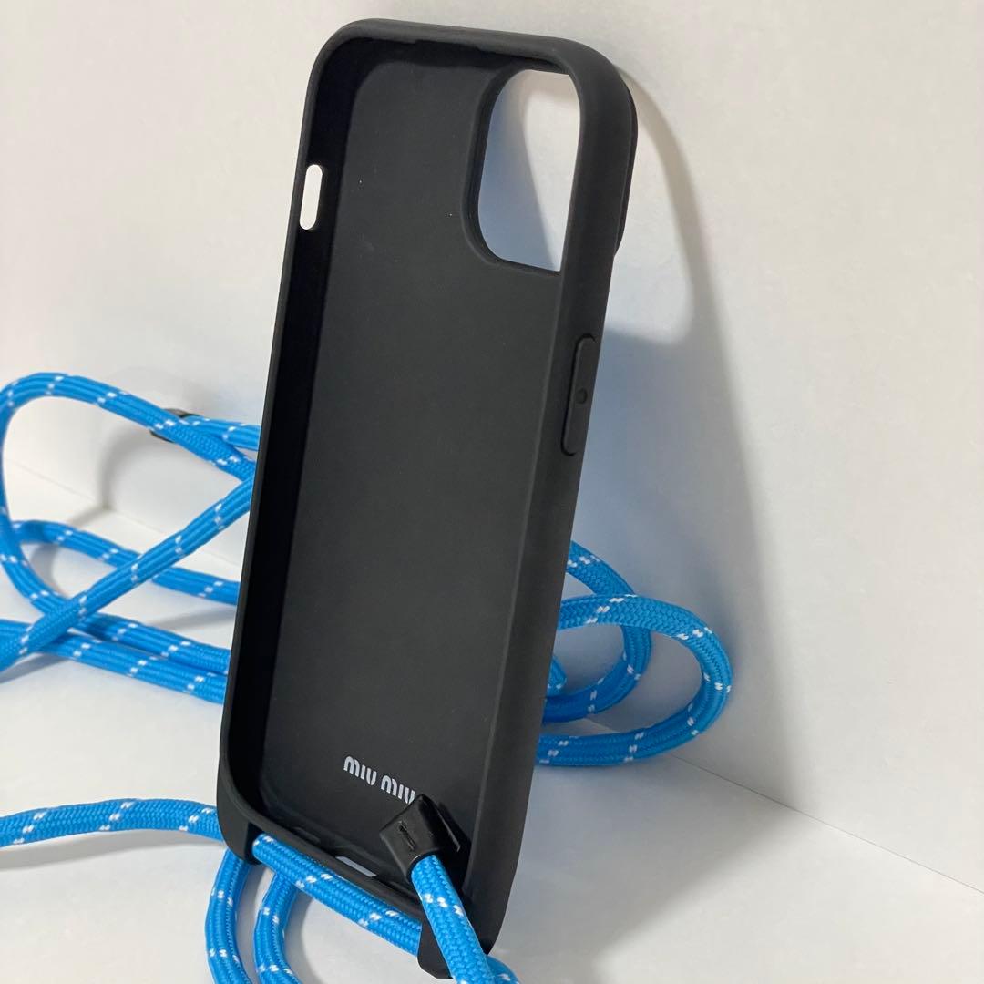 値下げ交渉可⭐️新品 ミュウミュウ iPhone15 スマホケース ストラップ付き