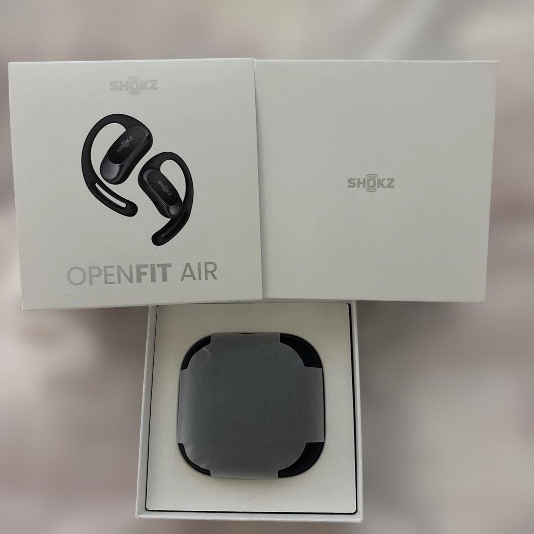 Shokz OpenFit Air ワイヤレスイヤホン オープンイヤー ブラック