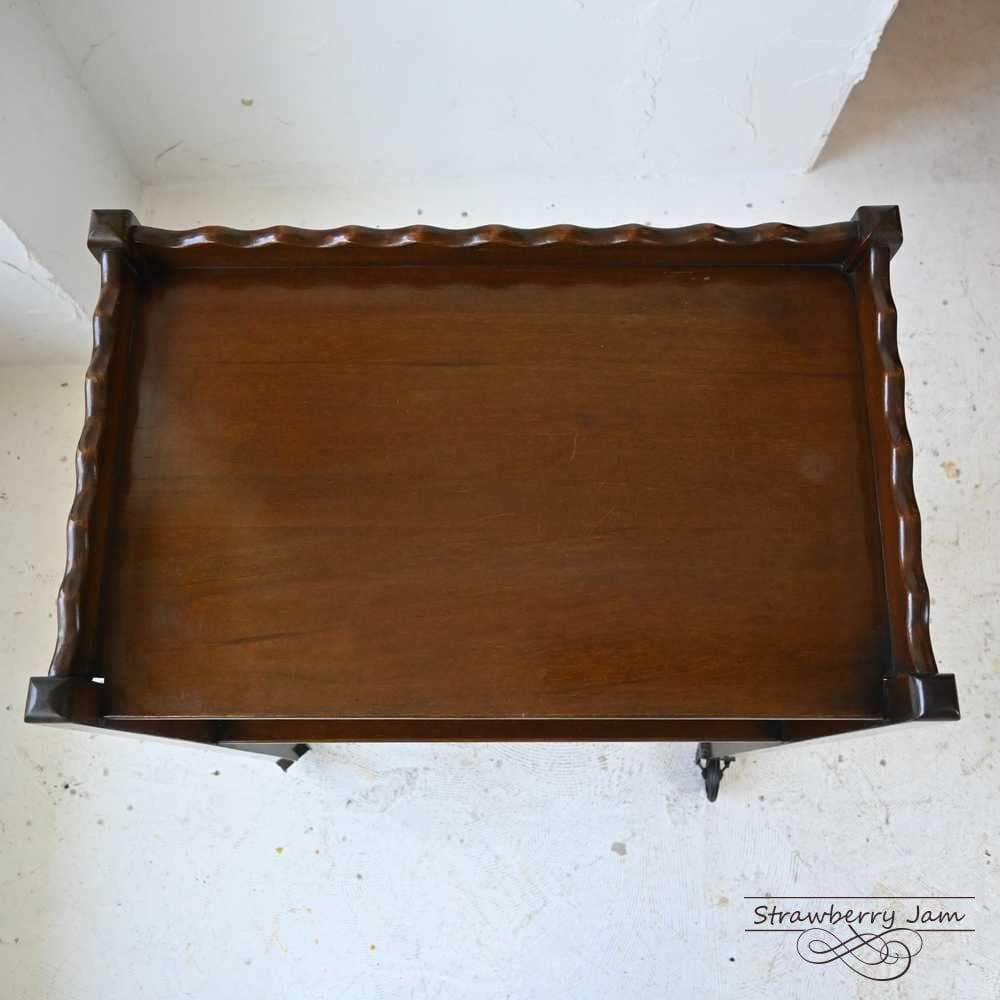 L3501-93 英国アンティーク オーク ワゴン 収納 トローリー イギリス