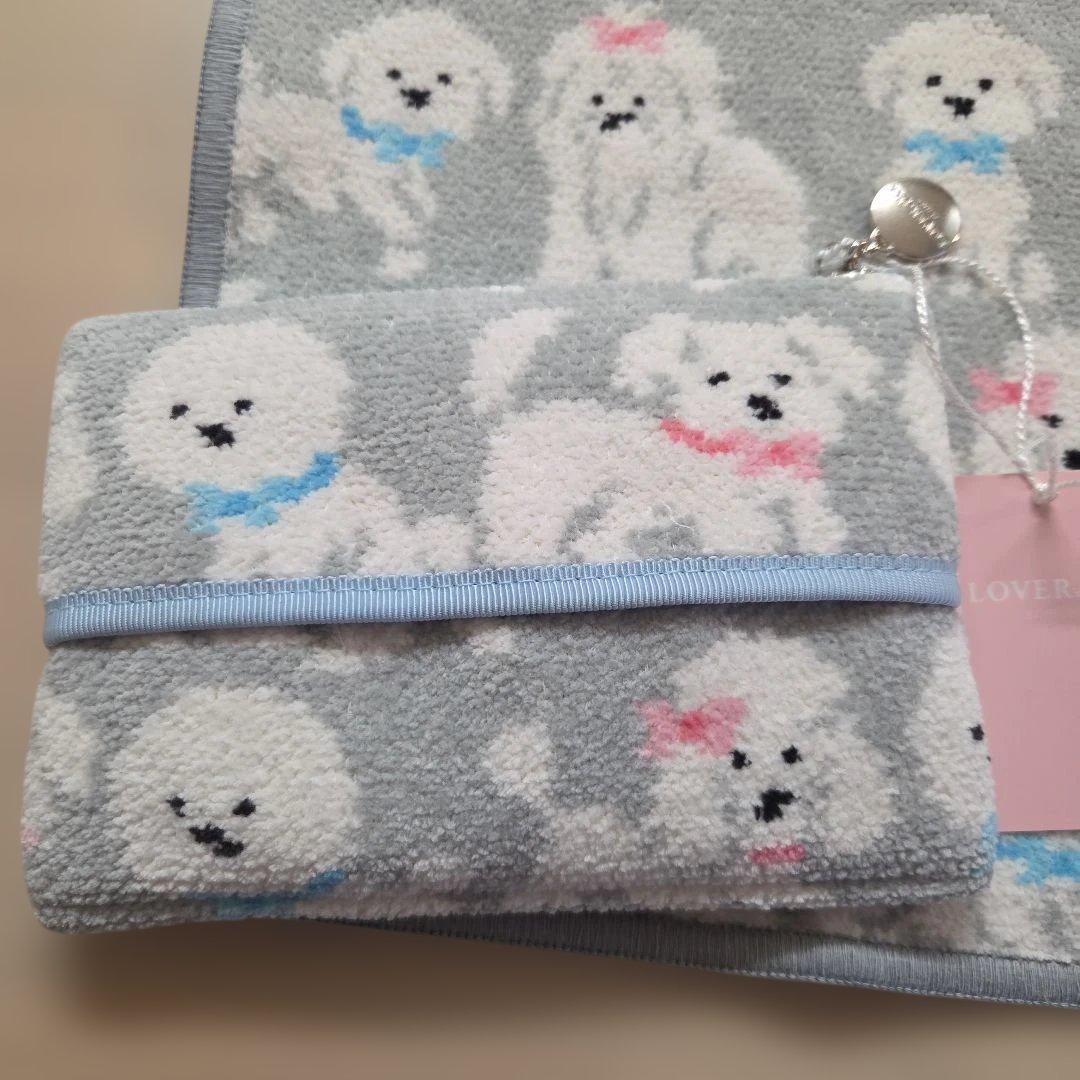 フェイラー　もふもふわんちゃん　タオルハンカチ　ティッシュポーチ