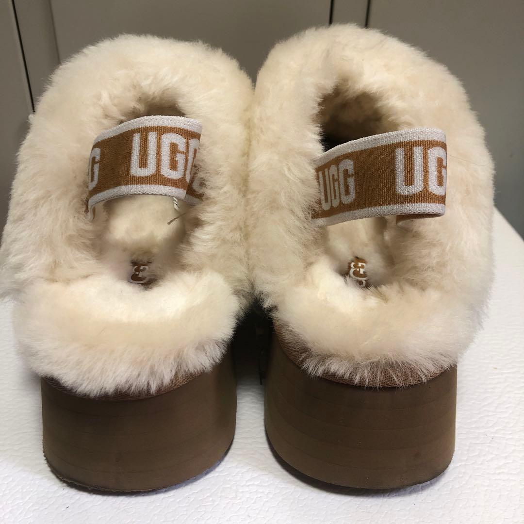アッグUGG ムートンブーツ ベージュ　23厚底　スリッポン　Funkette
