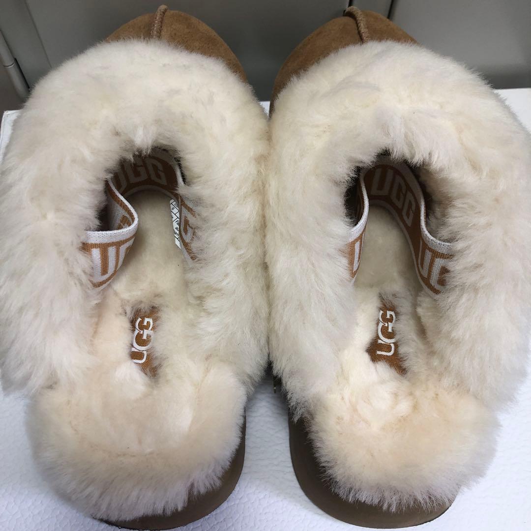 アッグUGG ムートンブーツ ベージュ　23厚底　スリッポン　Funkette
