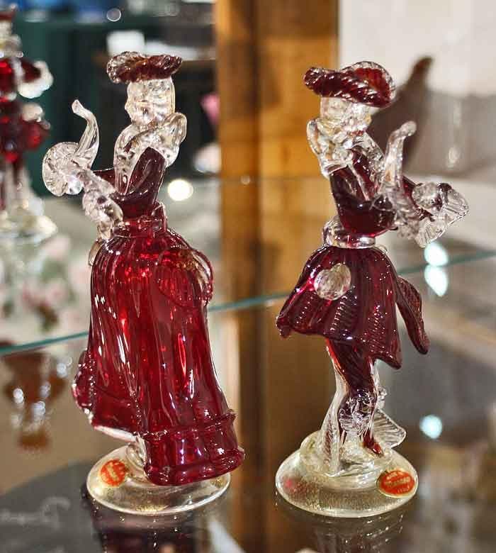 セール！ イタリア ベネチアングラス ペア人形 ダンサー 赤 4569-RD