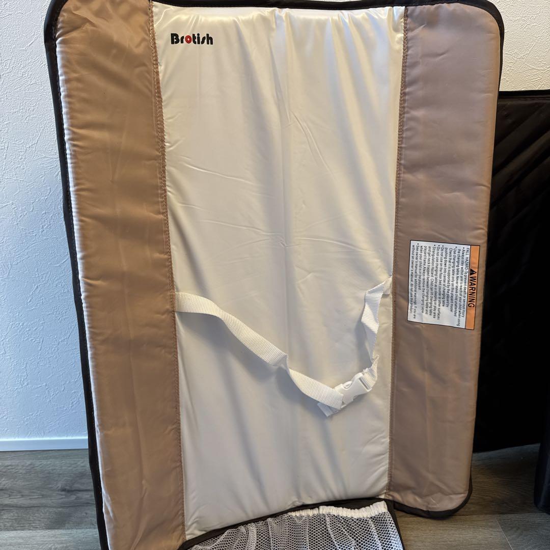 新品☆Brotish ベビーベッド オムツ交換台 韓国 サークル 出産準備 茶色