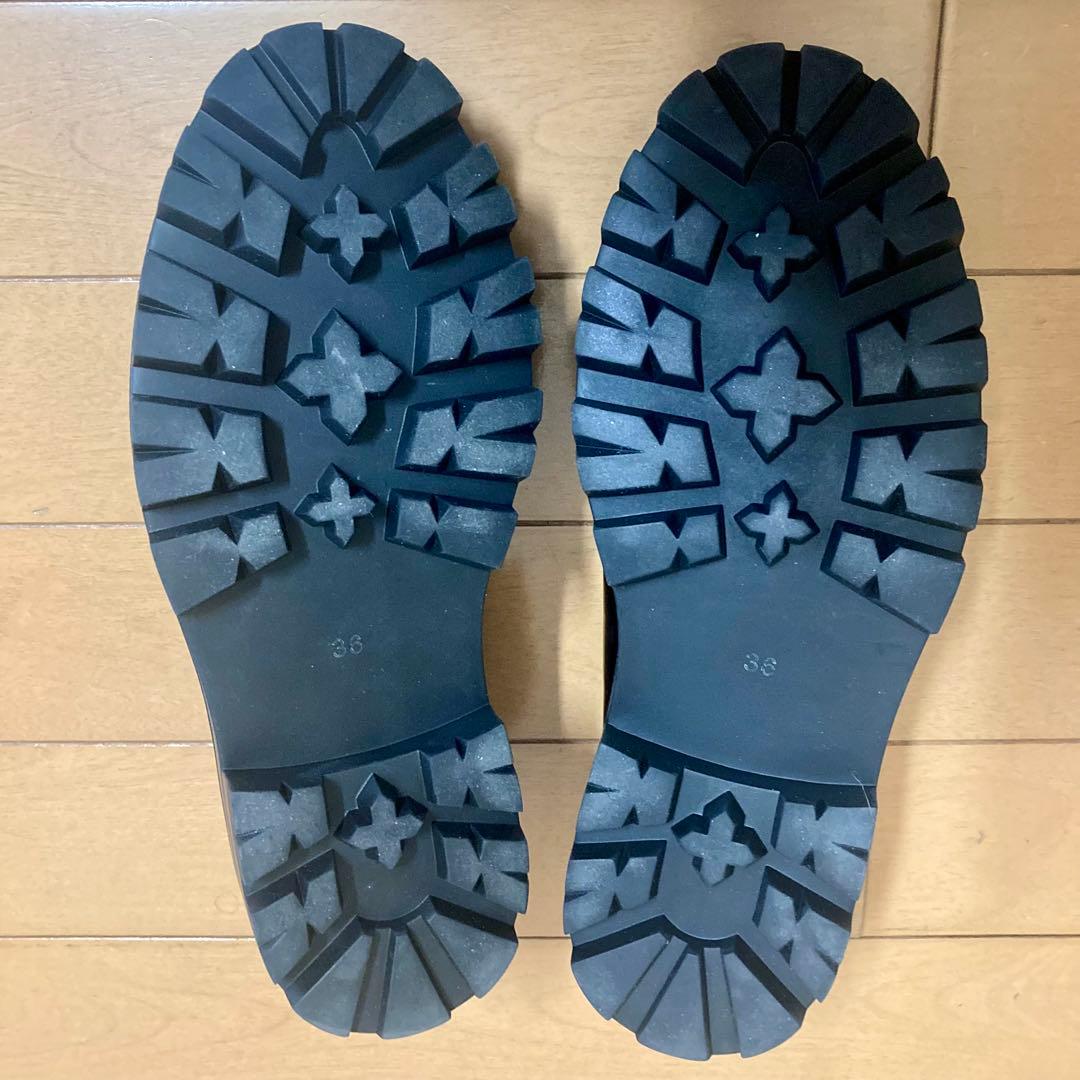 ARTESANOS アルテサノス レザー ×ファー ローファー　黒　ブラック