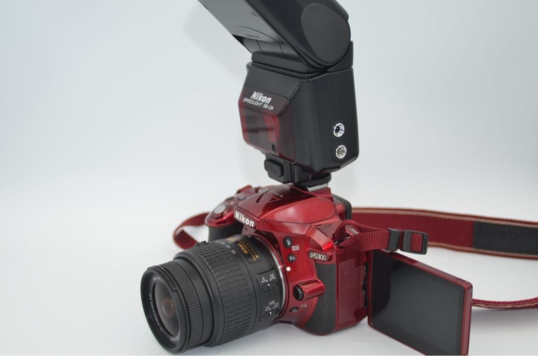 Nikon D5300 レッド ストロボ付き