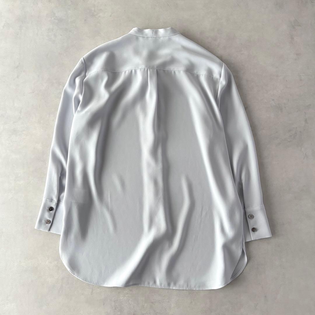 極美品　セオリー　長袖　ジョーゼット　タイブラウス　アイス