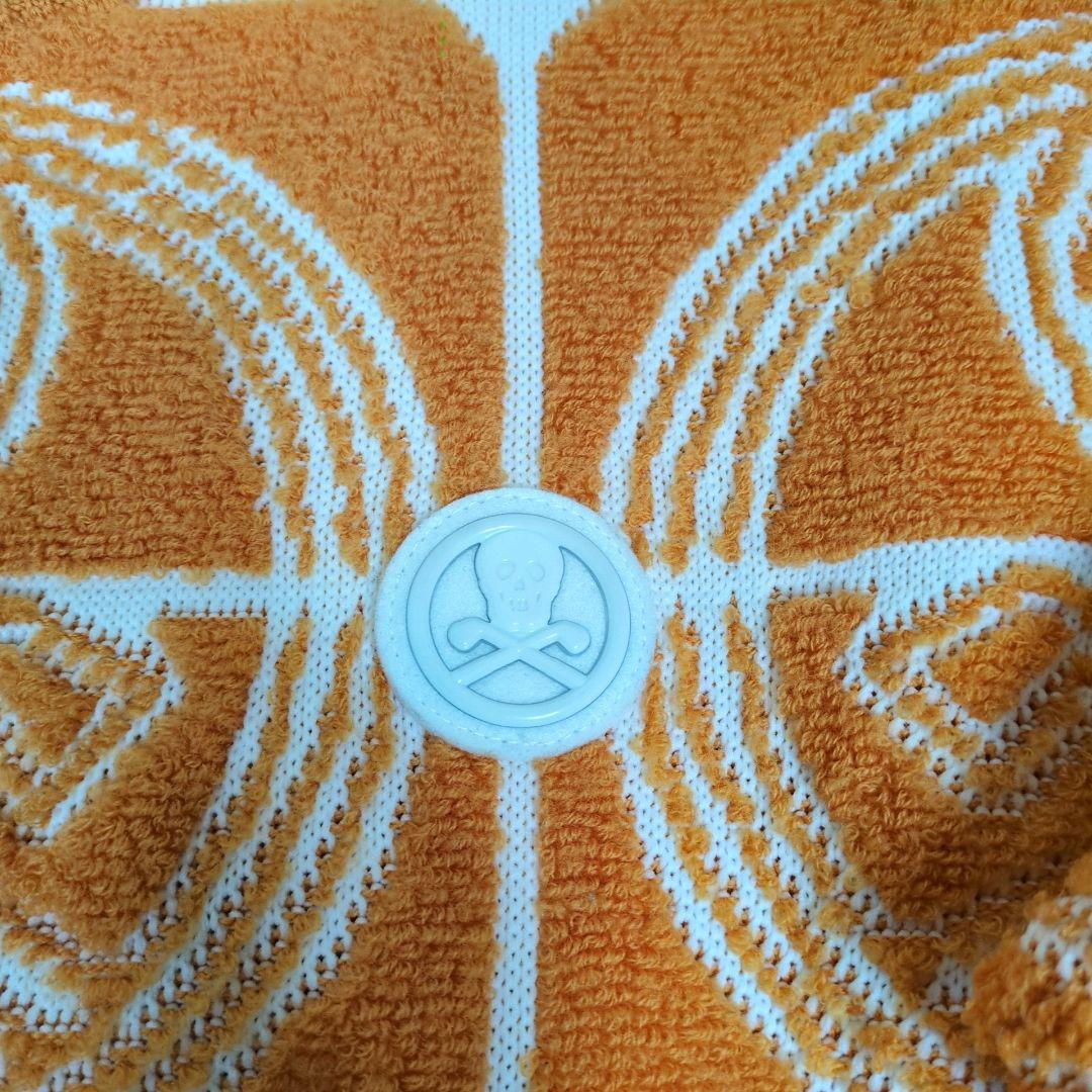 マークアンドロナ ニット クルーネック スカル ウール オレンジ L