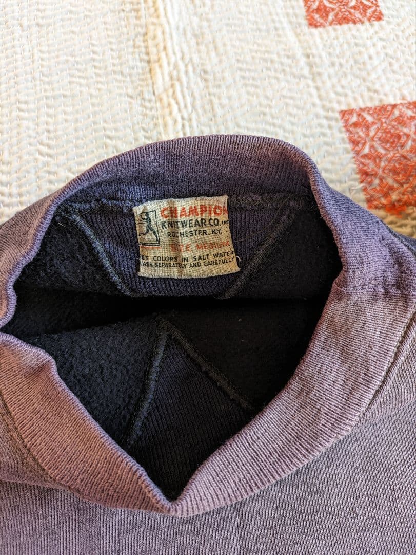 40s Champion 両V スウェット ネイビー