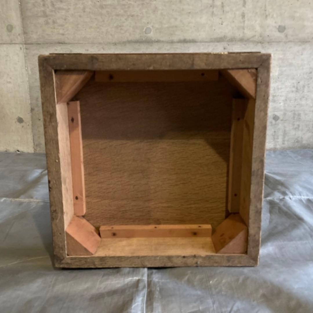 古い味のある飾り台 サイドテーブル 棚 シェルフ ラック スタンド 木製 レトロ