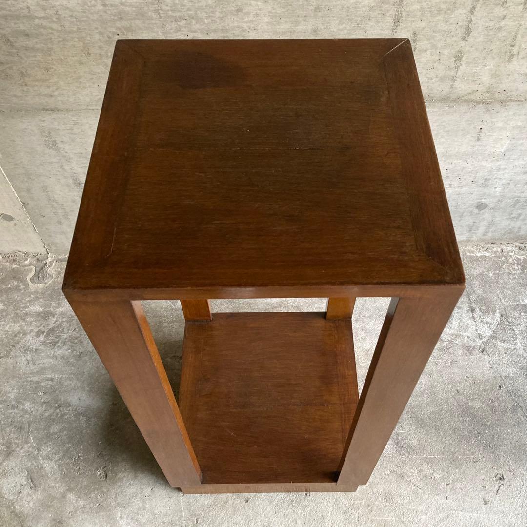 古い味のある飾り台 サイドテーブル 棚 シェルフ ラック スタンド 木製 レトロ