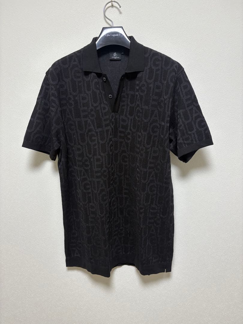 新品1PIU1UGUALE3 GOLF定9.4万24SS半袖ニットセットアップ黒