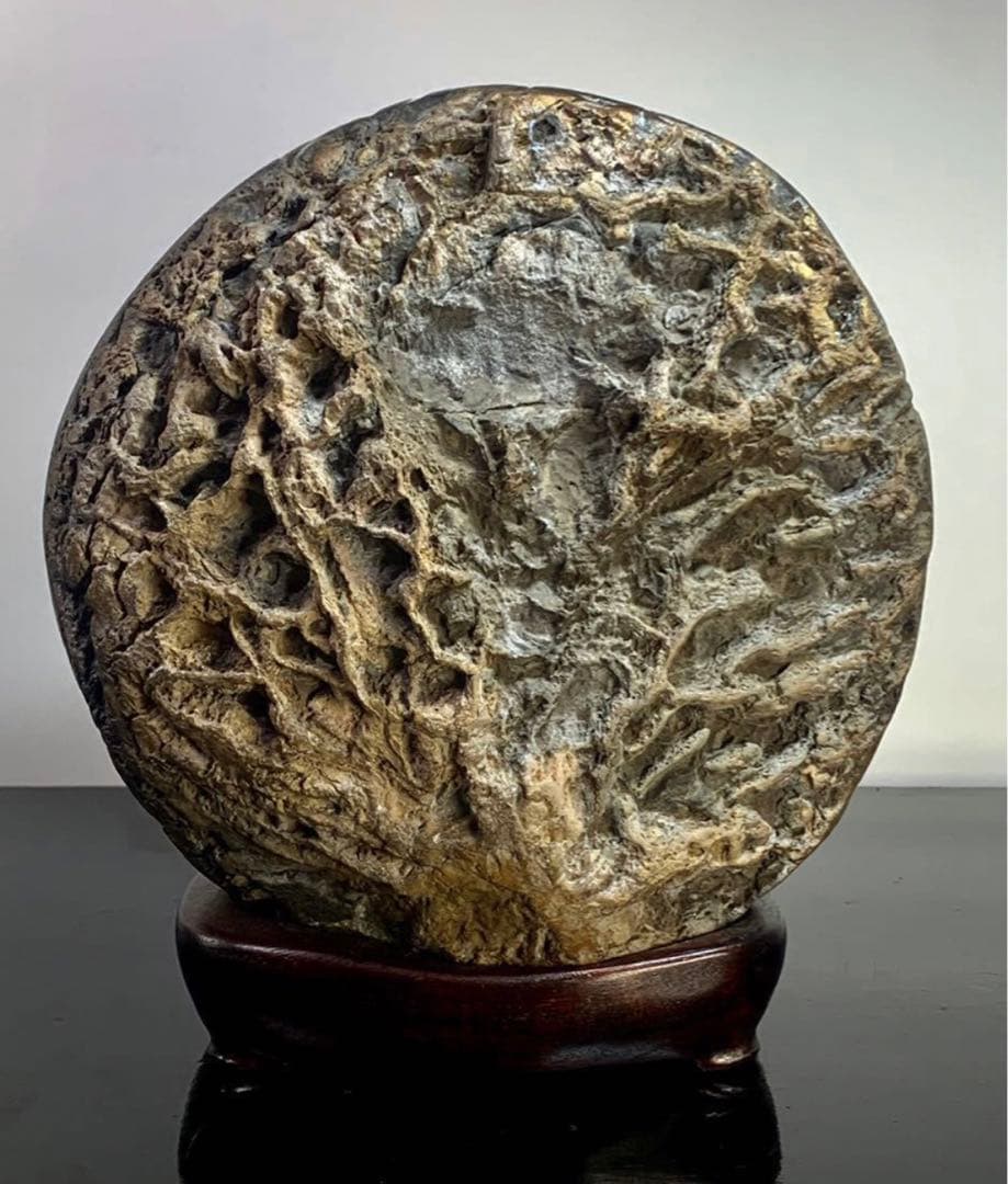 4190 メロン馬蹄石 盆栽骨董盆石鑑賞石観賞石中国古玩古美術太湖石山水景石